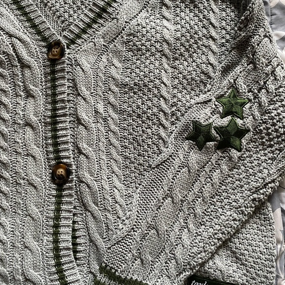 Taylor Swift Holiday Cardigan Gray/Green - Picture 2 of 4